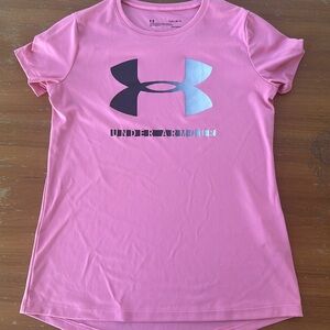 Under Armour t-shirt, size YLG, color pink
